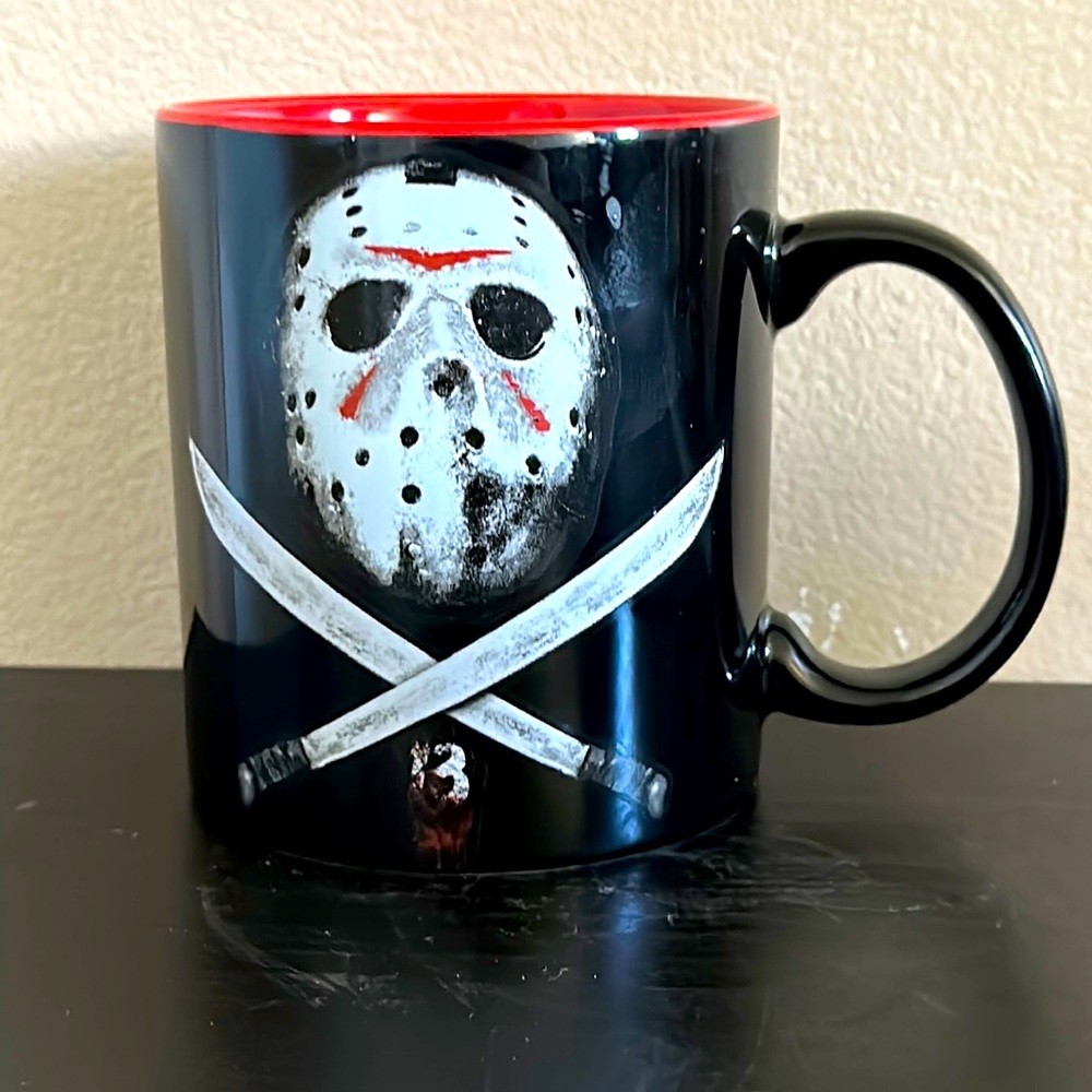 20oz Friday the 13 Jason black ceramic mug